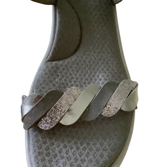 SKECHERS BLACK MEMORY FOAM SLINGBACK WEDGE SANDALS 11 NWOB - Picture 5 of 9